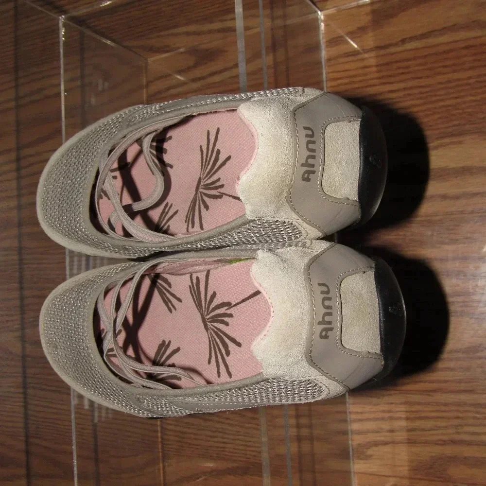 Ahnu Tan Strappy Mary Jane Slip On Flats Shoes 6 - Picture 4 of 5